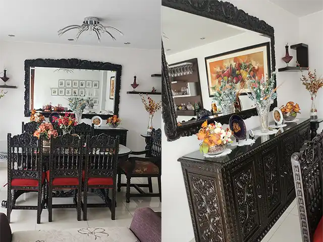 compra de espejo y mueble antiguo